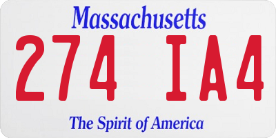MA license plate 274IA4