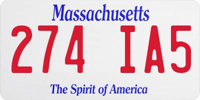 MA license plate 274IA5