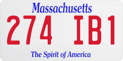 MA license plate 274IB1