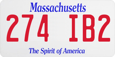 MA license plate 274IB2