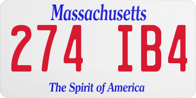 MA license plate 274IB4