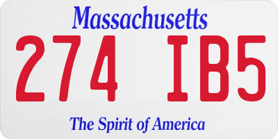 MA license plate 274IB5