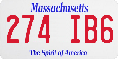 MA license plate 274IB6