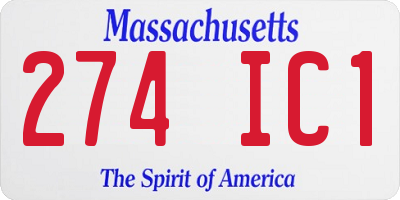 MA license plate 274IC1