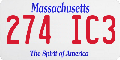 MA license plate 274IC3
