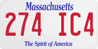 MA license plate 274IC4
