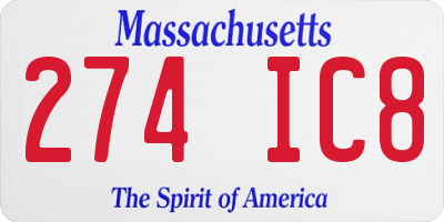 MA license plate 274IC8