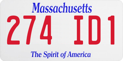 MA license plate 274ID1