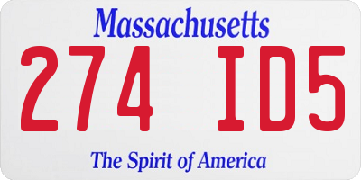 MA license plate 274ID5