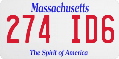 MA license plate 274ID6