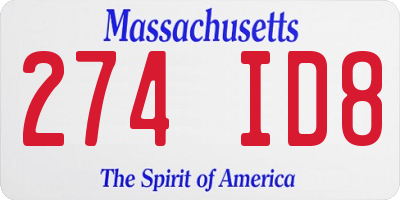 MA license plate 274ID8