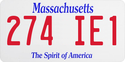 MA license plate 274IE1