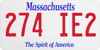 MA license plate 274IE2