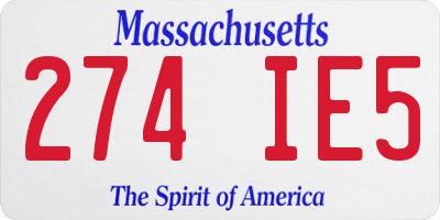 MA license plate 274IE5