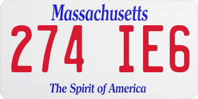 MA license plate 274IE6