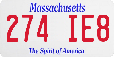 MA license plate 274IE8