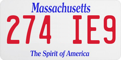 MA license plate 274IE9