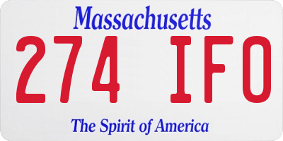 MA license plate 274IF0