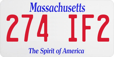 MA license plate 274IF2