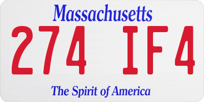 MA license plate 274IF4