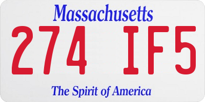 MA license plate 274IF5