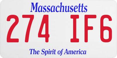MA license plate 274IF6