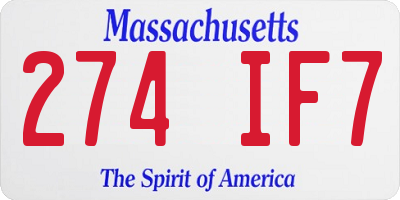 MA license plate 274IF7