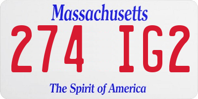 MA license plate 274IG2