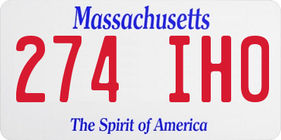 MA license plate 274IH0