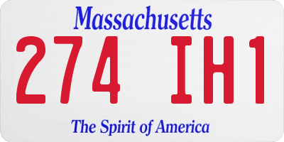 MA license plate 274IH1
