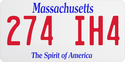 MA license plate 274IH4