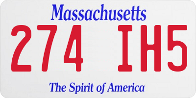 MA license plate 274IH5