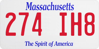 MA license plate 274IH8