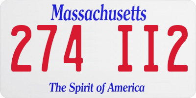 MA license plate 274II2