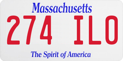 MA license plate 274IL0