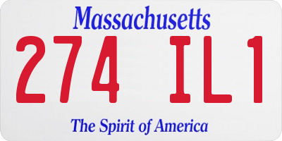 MA license plate 274IL1