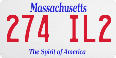 MA license plate 274IL2