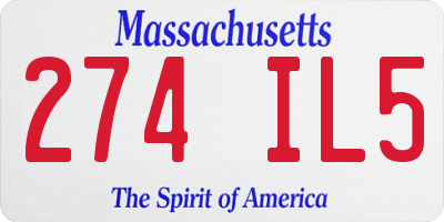 MA license plate 274IL5