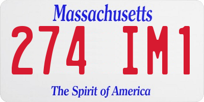 MA license plate 274IM1