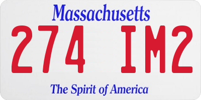 MA license plate 274IM2