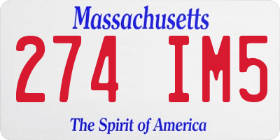 MA license plate 274IM5