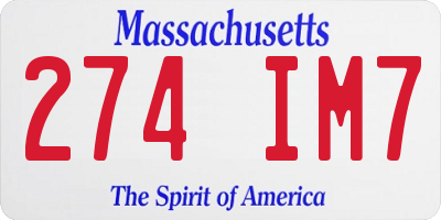 MA license plate 274IM7