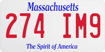 MA license plate 274IM9
