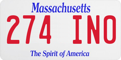 MA license plate 274IN0