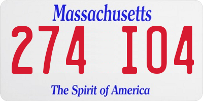 MA license plate 274IO4
