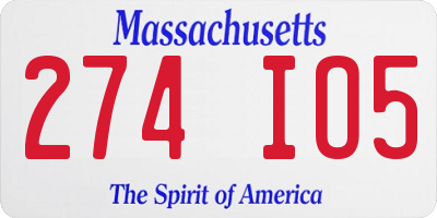 MA license plate 274IO5