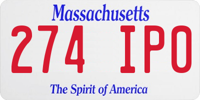 MA license plate 274IP0