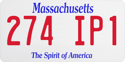 MA license plate 274IP1