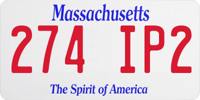 MA license plate 274IP2
