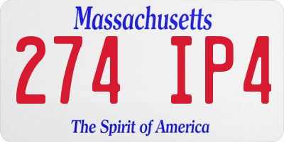MA license plate 274IP4